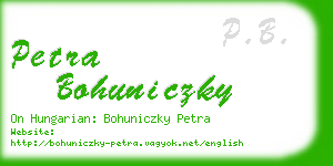 petra bohuniczky business card